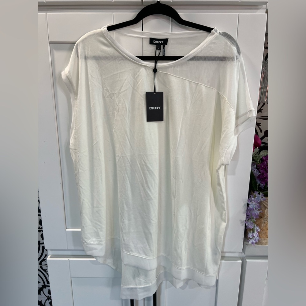DKNY XL white blouse